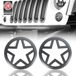 Hooke Road 2Pcs Turn Signal Light Guard Lamp Cover For Jeep Wrangler JK 07-18 - Picture 1 of 10