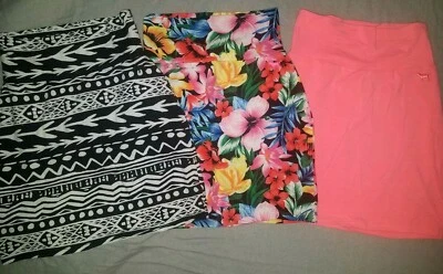 Victorias Secret Pink Bodycon Skirt Lot XS X Small Neon Coral Floral aztec black - Image 1 of 3