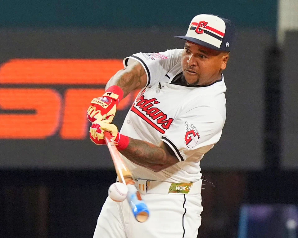 8x10 Photo JOSE RAMIREZ Cleveland Guardians Indians All-Star Home Run Derby - Image 1 of 1