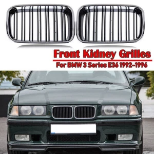Chrome Gloss Black Front Kidney Grille Grill For BMW E36 318IS 325i M3 1992-1996 - Picture 1 of 6