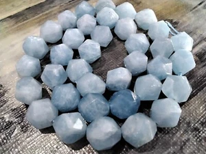 Natural Aquamarine, Grade AAA, 10mm, Star Cut Facet, Approx 37pcs Free postage. - Picture 1 of 3