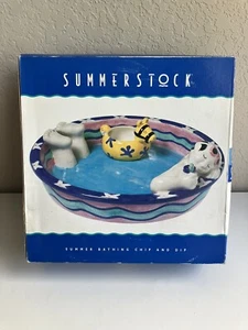 NEU Vintage Summer Stock Swim Chip N Dip Pool Servierschale Steingut Keramik - Bild 1 von 7