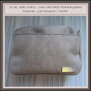 Salvatore Ferragamo ELAL Airlines 1st Class Travel Cosmetics Zip Pouch /Case/Bag - Picture 1 of 7