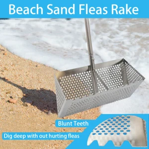 Stainless Steel Sand Screen Collapsible Beach Sand Scoop Shovel Shell Shovel - Picture 1 of 12