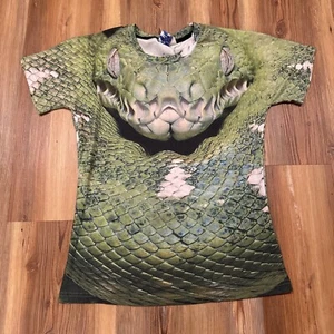 AOP Rattle Snake TShirt Sz Large Green Tie Dye All Over Print 90’s VTG - Picture 1 of 3