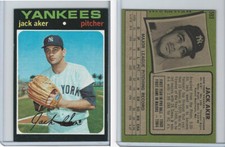 1971 Topps Baseball, #593 Jack Aker, New York Yankees