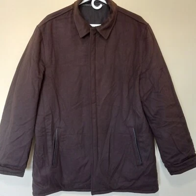 ERMENEGILDO ZEGNA Men's Reversible Brown Cashmere Black Polyester Coat Jacket 52 - Image 1 of 4