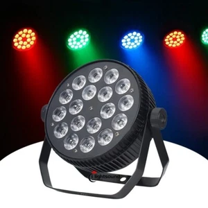Led Flat Par Lights 18X18W 6in1 RGBWA UV Led par Wedding Party Christmas - Picture 1 of 10