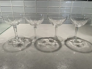 Val St. Lambert Ouchy Pattern Crystal Champagne/Tall Sherbet glasses Lots of 4 - Bild 1 von 4