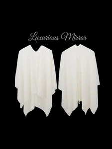 West Loop Women's White Knit Poncho Cape Lightweight Comfort Soft Fleece OS NEW - Picture 1 of 6