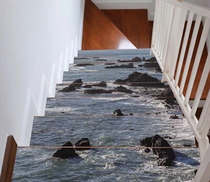 3D Black Reef I81 Stair Risers Decoration Photo Mural Vinyl Decal Wallpaper Erin - Picture 1 of 6