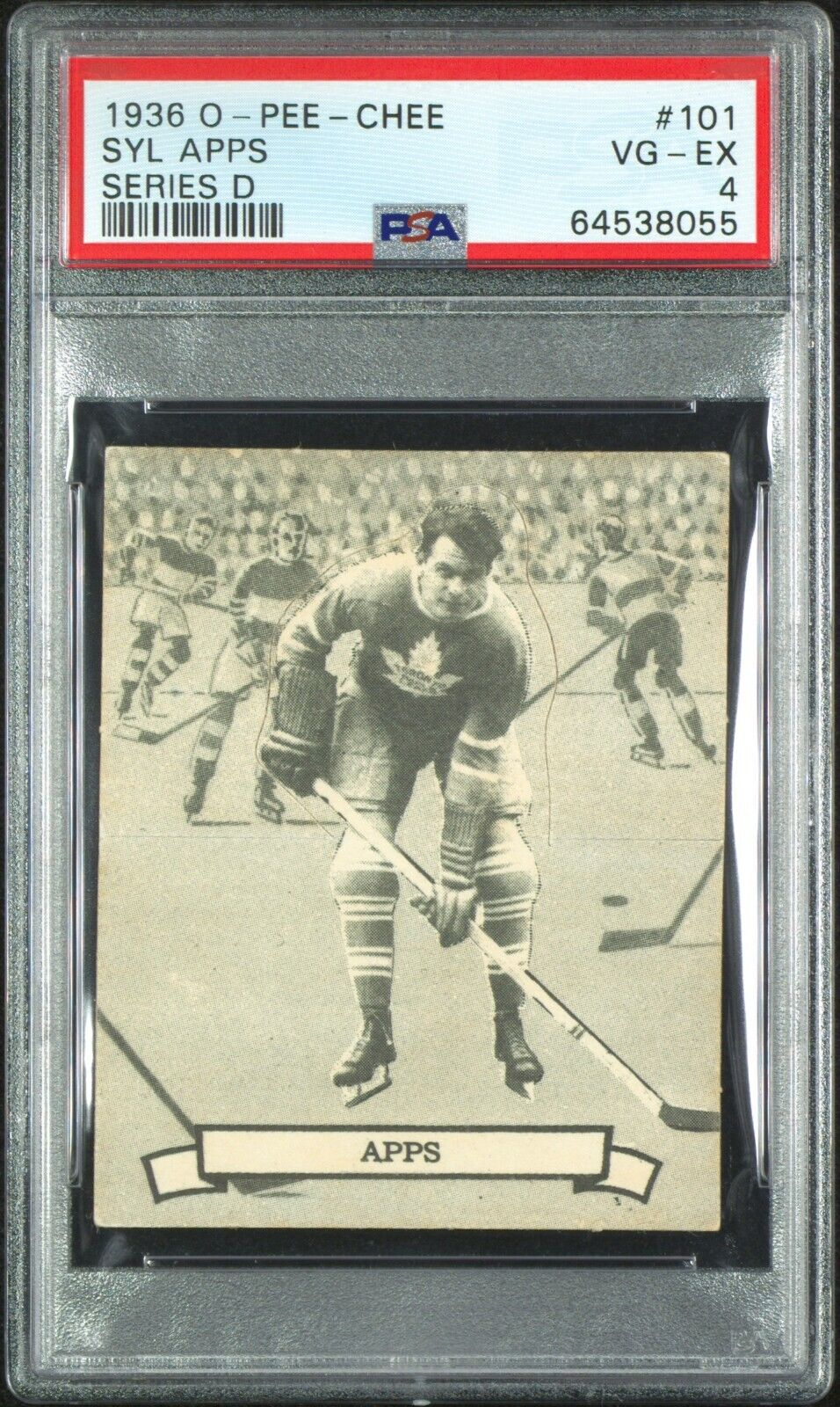1936 O-Pee-Chee Series D #101 Syl Apps Rookie Card RC PSA 4