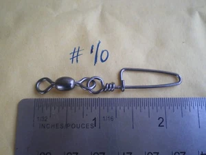50 PCS. BLACK NICKEL COASTLOCK SNAP CRANE SWIVEL #1/0, 140 LBS TEST 2-1/2"X5/16" - Picture 1 of 3