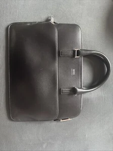 Hugo Boss Schwarz Leder für Tablet Dokumenten Tasche Mappe - Bild 1 von 3