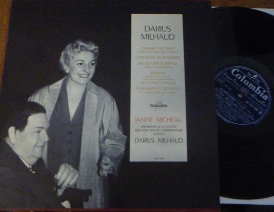 JANINE MICHEAU / MILHAUD cantate nuptiale - chansons de Ronsard ...  / COLUMBIA - Image 1 of 1