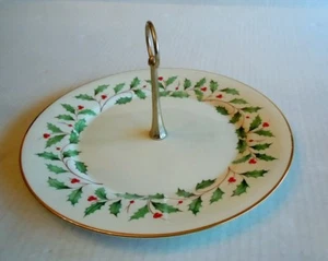 Lenox Spezial Porzellan Stechpalme & Beeren Süßigkeiten Plätzchen Servierschale mit Griff - Bild 1 von 8