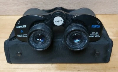 SWIFT Aerolite Heron Model 739 Binoculars 8x,40 w/ Case Tested 1000yds Wide Angl - Image 1 of 4