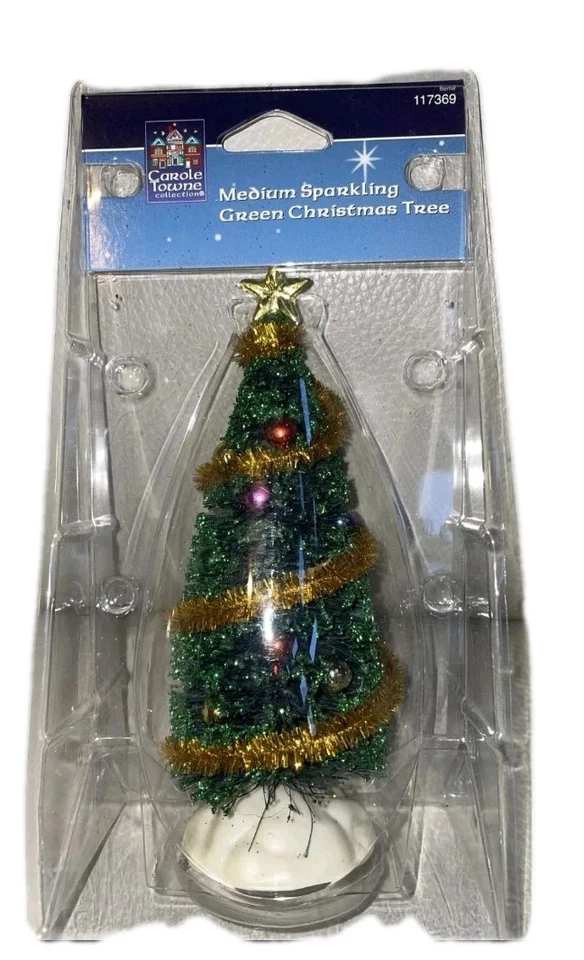 Árbol de Navidad verde brillante LEMAX Coventry Cove Village con estrella MED 6" 2000  Foto 1 de 1