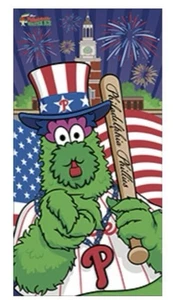 Philadelphia Phillies SGA Phillie Phanatic Water Ice 4th Of July Beach Towel 7/6 - Picture 1 of 2