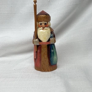 Russischer handgeschnitzter bemalter Weihnachtsmann Weihnachtsmann Figur 5,5 Zoll - Bild 1 von 8