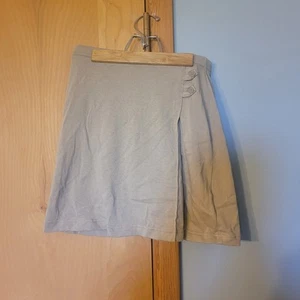 LANDS END Girls Size 12 Khaki School Uniform Cotton Knit Above the Knee Skort - Picture 1 of 9