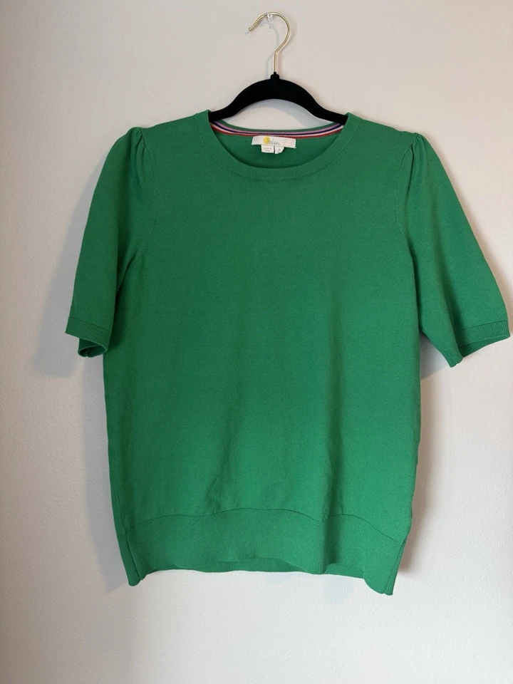 Top de manga corta tejido verde Boden - mediano para mujer - suéter manga abullonada Foto 1 de 4