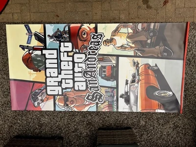 GTA Kunststoff Banner San Andreas Grand theft Auto Gaming Room Standee Werbung  - Bild 1 von 4