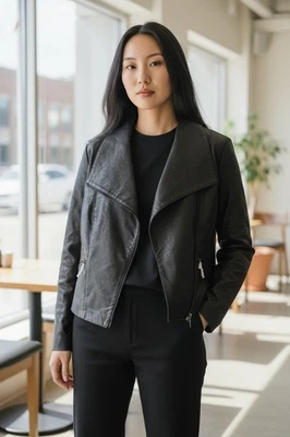 g.i.l.i. Chaqueta moto cuero negro Foto 1 de 4