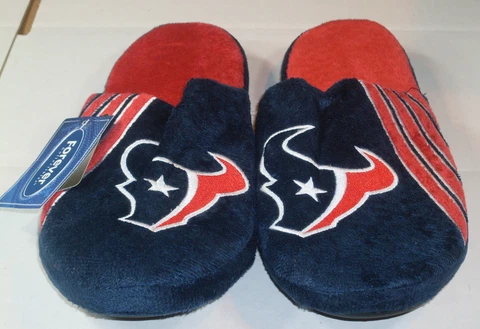 NFL Houston Texans Stripe Logo Dot Sole Slippers Size M by FOCO Cover