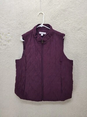 Croft Barrow Mujer Chaqueta XXL Púrpura 100% Poliéster Chaleco Acolchado Sin Mangas Foto 1 de 4