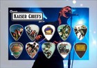 Kaiser Chiefs Guitar Picks On Photographic Background Display 10 Guitar Picks