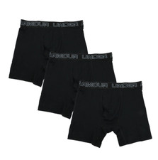 New Three Pack Men's Under Armour Stretch Charged Cotton Boxer Jock Boxer Briefs