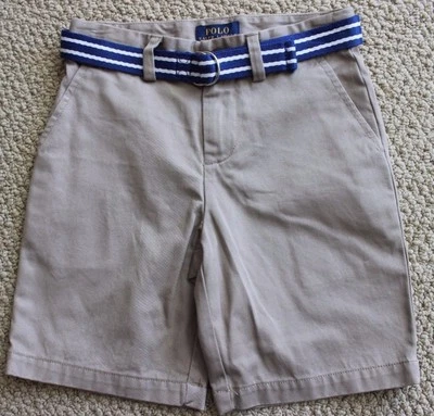 Polo Ralph Lauren Khaki Shorts Boy's 12 $50 Flat NWT Adjustable Belt  - Image 1 of 3