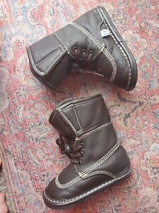 Jack & Lily Brown Faux Fur Fully Lined Leather Boots (Size 12-18 months)