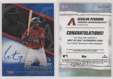 2021 Bowman's Best of Blue Refractor /150 Geraldo Perdomo #B21-GP Rookie Auto RC