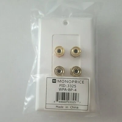 Placa de pared MonoPrice A/V blanca WPA-BP-4 3325 nueva Foto 1 de 4