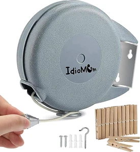 Retractable Clothesline Indoor Outdoor Heavy Duty 40 Feet - PVC Clothes Line - Picture 1 of 5