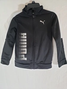Puma Black Boys Zip Up Sweatshirt Sz 7 - Picture 1 of 6