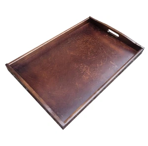 Großes hölzernes Serviertablett, SET 5,60 cm x 40 cm x 5,5 cm in brauner Farbe - Bild 1 von 8