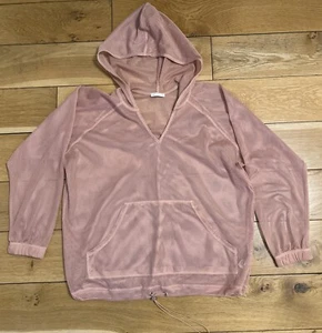 Zara Sport Dusky Pink Mesh Hoodie Size M - Picture 1 of 6