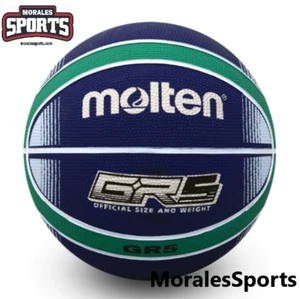 Molten BGRX5 Premium Gummi Basketball - blau und grün Herrengröße 5 - 27,5 - Bild 1 von 3