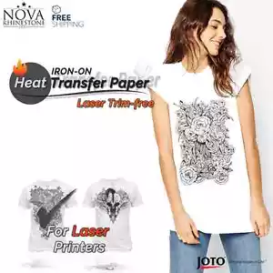 Papel de transferencia de calor sin recortes para planchar láser, tela ligera, 50 hojas, 8,5" x 11" - Imagen 1 de 4