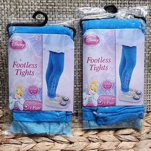 2 Pair Disney Princess Cinderella Footless Tights Girls Small Size 4-6 - Picture 1 of 2