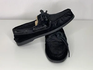 Sperry Top-Sider Original 2 Eye Black Velvet Boat Shoe Mens US 9.5 - Picture 1 of 12