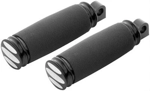 Arlen Ness - 06-121 - Soft-Touch Footpeg, Scalloped - Knurled Rubber - Black - Picture 1 of 1