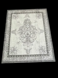 SCHMUCKJAGD ROYALER TEPPICH IM ORNAMENT DESIGN MIT SEIDEN EFFEKT 130 X 160 CM - Bild 1 von 6