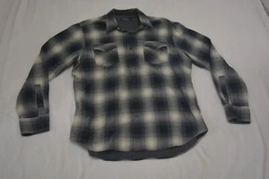Polo Ralph Lauren Men’s XL Flannel Shirt Jacket Gray Black Plaid Shacket. - Picture 1 of 12