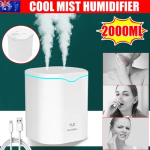 2000ML Air Humidifier Ultrasonic Cool Mist Steam LED Purifier Aroma Room Home - Picture 1 of 12