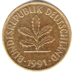 1991 J Five Pfennig de Alemania ~ lo calificas ~ por favor ve el escaneo stk Z04 - Imagen 1 de 4