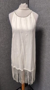 River Island Pacha Ibiza White Tassled Cover Up UK S RRP £35 LN140 HH 02 - Picture 1 of 6